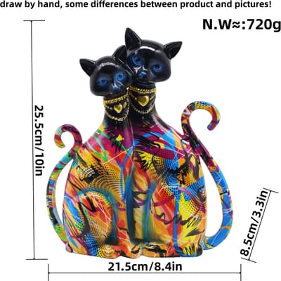 Nordisch Creatief Ontwerp Graffiti Kat Nieuwe Stijl Ornamenten Huis Woonkamer Decoratie Hars Ambacht Pluche Decoratie Cadeau