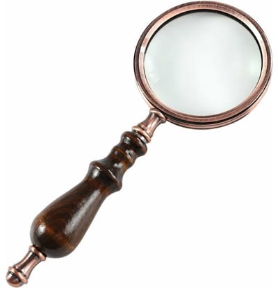 Vergrootglas 10x - Brons - Houten handvat - Echt glas - Ideaal voor senioren - Geschikt voor mensen met maculadegeneratie