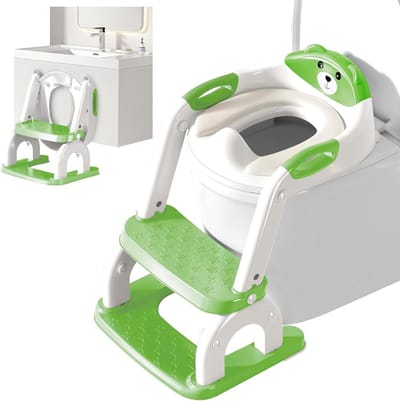 Zindelijkheidstrainingszitje - Toiletladder Peuters - Zelfstandig Plassen - Verstelbare Hoogte - 50 x 30 cm - Groen