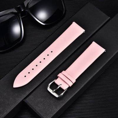 Nieuwe Zachte Dunne Kalfsleer Lederen Horlogeband 14mm 16mm 18mm 20mm 22mm Vervanging Mannen Vrouwen bandjes Horloge Accessoires 18mm roze