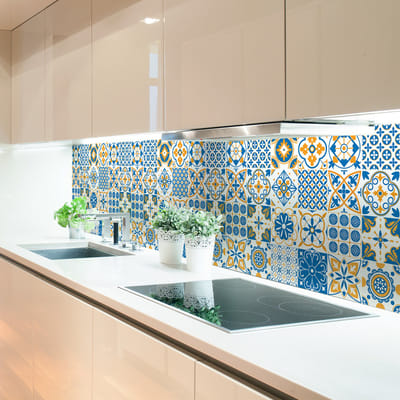 Zelfklevende tegelmuurstickers voor keuken en badkamer - 24 Estrella tegelstickers - 24 stickers van 15x15 cm