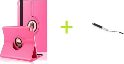 Geschikt voor Apple iPad Air 4 (2020) 10.9 inch Multi Stand Case - 360 Draaibaar Tablet hoesje - Tablethoes - Roze +  Stylus