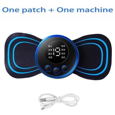 EMS Elektrische Nekmassager 8 Modi 19 Versnellingen Tens Gepulst Therapie Instrument Cervicale Rugmassage Spierstimulator Pleisters Pijnverlichting 1 PCS black