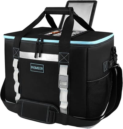 SnelShoppen - Grote koeltas 48 liter, 65 blikjes, opvouwbaar, waterdicht, XXL isolatietas met opening bovenaan, ideaal voor picknick, camping, strand,