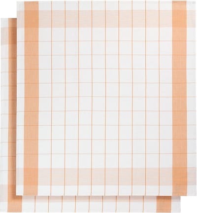 set van 12 keukenhanddoeken - De Witte Lietaer - wit/oranje - katoen/linnen