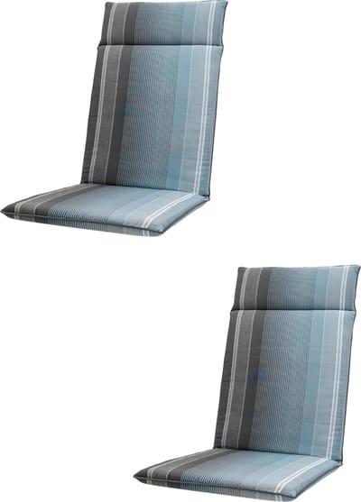 Madison - Tuinkussen - Hoge Rug - 2 st - Stef Grey - 120x50cm - Grijs