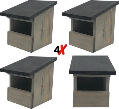 GARDEN SPIRIT Vogelhuisje Roodborstje set 4 - Nestkast 19 x 16,5 x 20