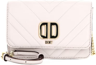 DKNY Leren Schoudertas Dlephine Lthr Crossbody Bag Pebble Crème