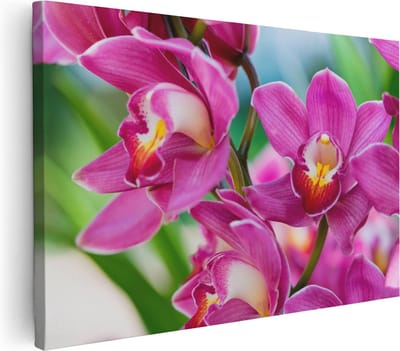Artaza Canvas Schilderij Bloemen - 30x20 cm - Klein - Wanddecoratie Orchidee - Muurdecoratie Stilleven - Kamer Accessoires
