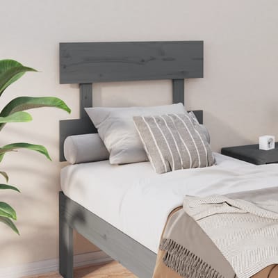 vidaXL - Hoofdbord - 93,5x3x81 - cm - massief - grenenhout - grijs
