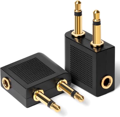 Pack van 2 Gouden Adapter voor Hoofdtelefoon - Universele 3.5mm Aansluiting voor Multimedia Systemen en Geluidsapparatuur