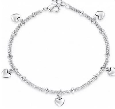 Zilver- Kinder- enkelbandje- met hartjes- 7 jaar - Charme Bijoux