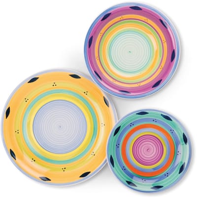 Excelsa Esprit Serviesset 18-delig – Handgeschilderd Porselein – Veelkleurig – Voor 6 Personen