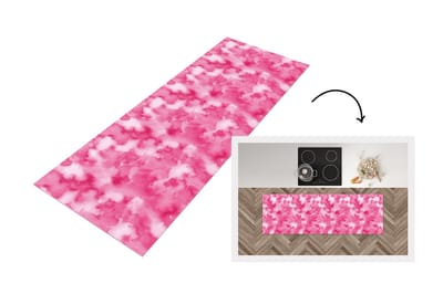Keukenloper - Loper keuken - Waterverf - Patronen - Fuchsia - 150x50 cm - Keukenloper vinyl