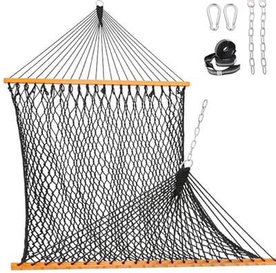 Hangmat voor 2 Personen met Dubbel Touw - Traditionele Handgeweven Katoenen Hangmat voor Buiten