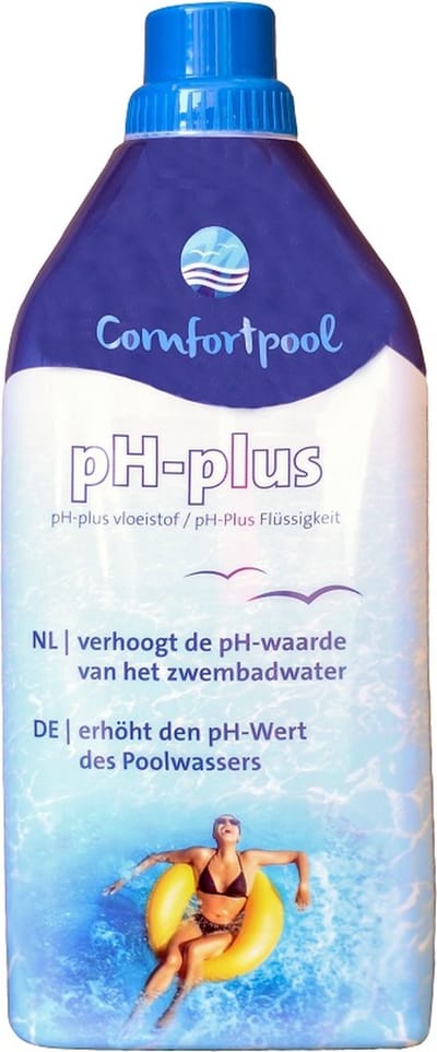 Comfortpool pH-plus vloeistof - 1 L | Zwembadonderhoud | Verhoog de pH-waarde van zwembadwater | Waterbehandeling | Voor schoon en veilig zwembadwater