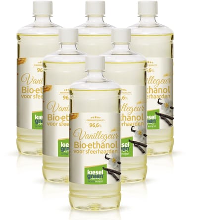 KieselGreen Bio-ethanol met VANILLEgeur Bioethanol 100% biobrandstof (6x1 liter met spuitkop)