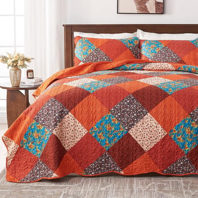Dailygoods- Sprei 220x240 - Gewatteerd Microvezel - Patchwork Design - Kussensloop - Sofa-overtrek - Geschikt voor Alle Seizoenen - Dekbedovertrek
