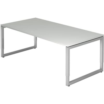 REGO 2E S | Bureau - 200 x 100 Grijs/Zilver Tafelhoogte I In hoogte verstelbaar