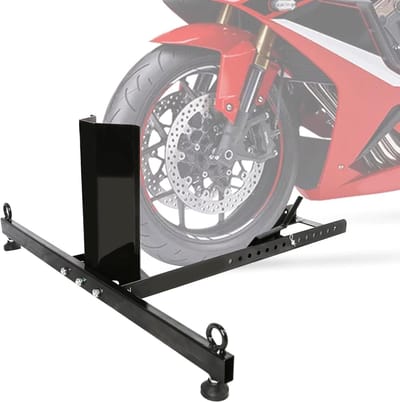 Motorfiets Wiel Chock - Bandenhouder - Veilig Transport - Rechtop Staand Ontwerp - 1800 LBS - Zwart