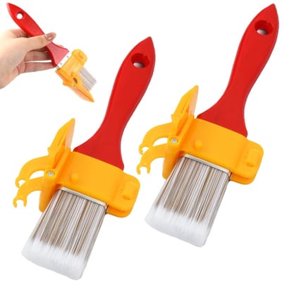 Dailygoods- Penseelrandkwast 2 Stuks - Verfkwasten - Schilderskwast - Hoogwaardig PET - Lichtgewicht - Duurzaam Houten Handvat - Verfkwast