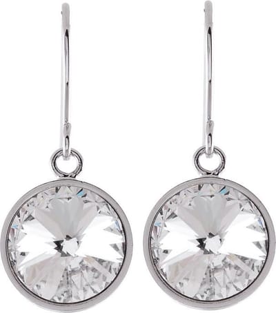 Behave - Oorbellen hanger rond - Glaskristal helder - Tijdloos chic