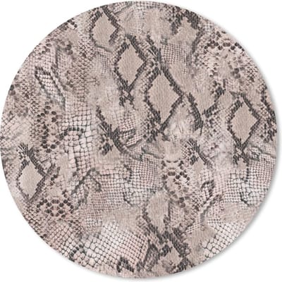 Muismat rond 20x20 cm - Mousepad Dierenhuid - Slang - Schubben - Grijs - Ronde muismatten
