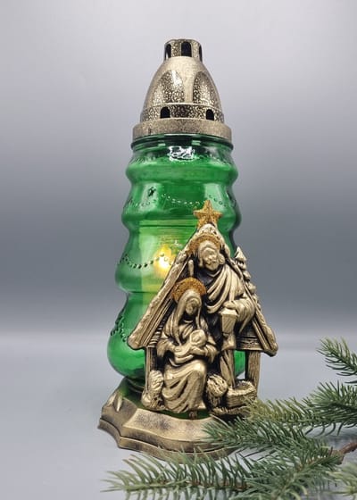 Herdenkingslicht - R34s - Kerstboom - Kerststal - Goud - Kerst - Grafkaars – Graflicht – Graflantaarn – Grafdecoratie - Windlicht