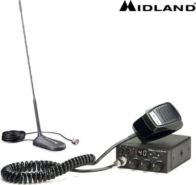 Midland M-Zero Plus + MC45 magneet antenne - CB Radio - CB Voordeelset - AM/FM - 12 Volt - 27 MHz - Plug and play - Sigarettenaansteker plug