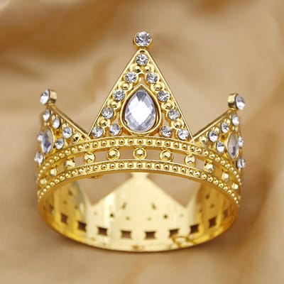 Vintage Kleine Tiara's Poppen Diadeem Meisjes Verjaardagsfeest Prom Bruiloft Hoofd Sieraden Taart Kroon Topper Decoratie Tiaras beige