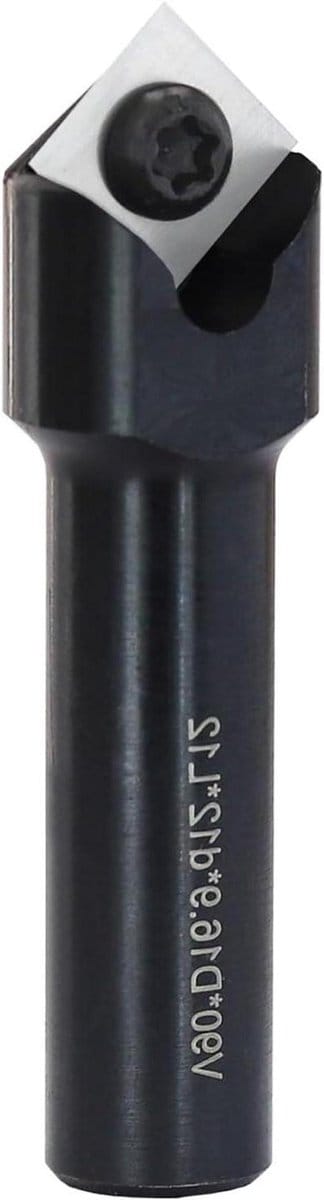 V-groeffrees Frees - Wisselplaatfrees - MDF Frezen - Vervangbare Hardmetalen Plaat - 12 mm Schacht - Zilverkleurig
