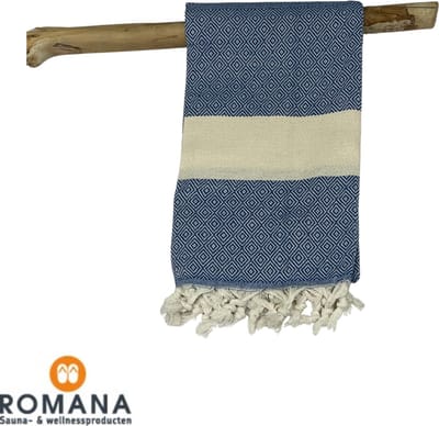 Romana Products - Diamond - Hamamdoek - Baddoek - Strandlaken - Saunalaken - 100cm x 180cm - Hemels Blauw