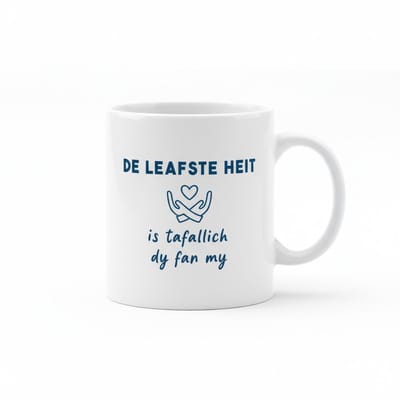 De Leafste Heit Is Tafallich Dy Fan My Mok – Liefdevolle Friese Tekst – Witte Keramische Koffiemok 330 ml