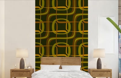 Behang - Fotobehang Jaren 70 - Retro - Groen - Breedte 150 cm x hoogte 240 cm