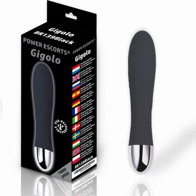 Power Escorts Gigolo Slanke G spot Vibrator - Oplaadbaar - 17,2 cm - BR139 Zwart