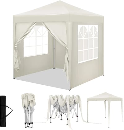 Sello! opvouwbaar partytent – tuinpaviljoen – feesttent – compact – draagbaar – verstelbaar in hoogte – pop-up systeem – 2x2m