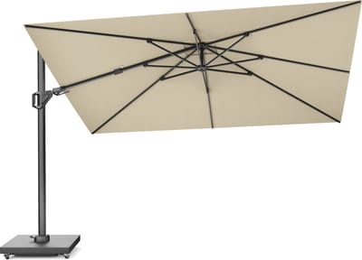 Platinum Sun & Shade – Zweefparasol – Challenger T² Premium - 350x260cm – Champagne – Dubbel Kantelbaar – 360° Draaibaar – 98% UV protectie