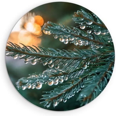 Saammp Muurcirkel Hout - Natte pijnboom - Landschap - Natuur - Ø 90 - Wandcirkel - Wanddecoratie Cirkel - Muurdecoratie Woonkamer - Slaapkamer decoratie - Rond Schilderij