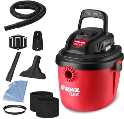 Compacte Nat-en Droog Stofzuiger 7,6 L met Opvouwbare Handgreep en Multifunctionele Accessoires