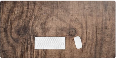 Wallfluent - Houten Ringen Bureau Onderlegger - 120x60 cm - Bruin Onderlegger Bureau - Organisch marmerpatroon Computer Mat - Bureau Pad - Bureau Accessoires - Bureau Pad