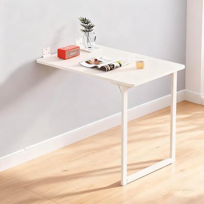Opklapbaar bureau - Wandtafel klapbureau - Ruimtebesparend werken - Stabiel wandmontage - 90x60cm - Wit