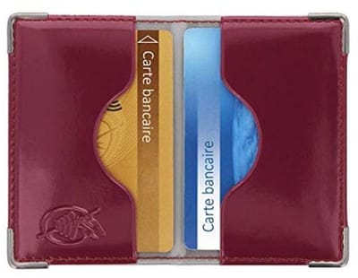 Hoesje met 2 bankkaarten, RFID-bescherming, 9,7 x 6,5 x 0,5 cm, Pruim