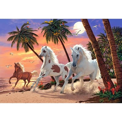 5D DIY Diamond schilderij rennende paarden borduurwerk mozaïek kruissteek strass decor 20X30CM gray