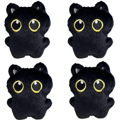 1-12 stuks Zwarte Kat Pluche Speelgoed Sleutelhanger 10cm Hanger Schattige Pluche Sleutelhanger voor Tas Decoratie Kawaii Pop voor Verjaardagscadeaus As showing black