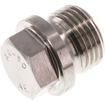 Plug G1/2'' RVS met kraag en buitenzeskant 40bar (562.0psi)