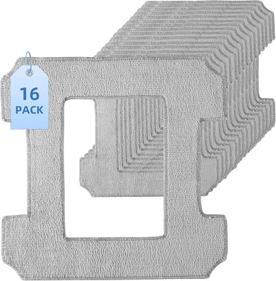 Dweilpads vervanging - Geschikt voor Ecovacs Winbot W1 - W1 Pro - W2 - W2 Omni - Wasbare dweildoeken - voor robotstofzuiger accessoires - Wasbare microvezeldoeken - 250*265mm - Grijs - 16 stuks