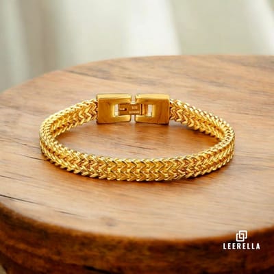 Leerella Vergulde RVS Armband – Goudkleur 21 cm – Unisex – 6mm Breed – Tijdloos Cadeau voor Elke Gelegenheid
