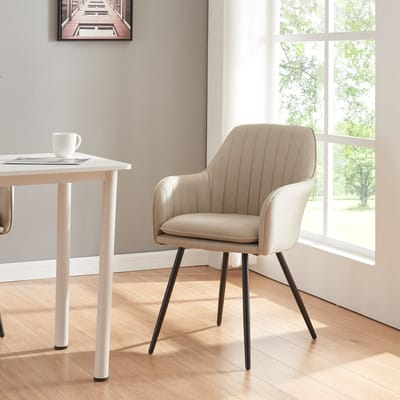 Eetkamerstoel Kannonkoski set van 2 86x57x59 cm beige en zwart