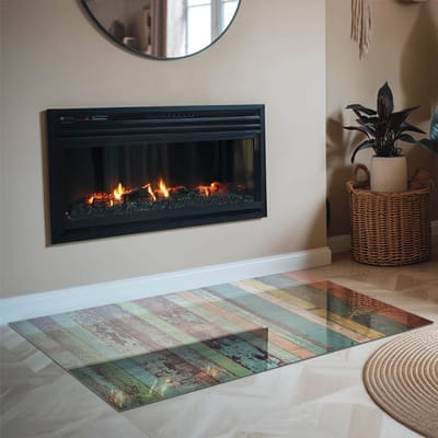 Coloray Vloerplaat Houtkachel - Vloerplaat Openhaard - 120 cm x 80 cm - Houtkachel Accessoires - Turkoois Vloerplaat Kachel - Onderplaat - Plaat voor Onder Houtkachel - Open Haard Accessoires - Onderplaat Voor Houtkachel