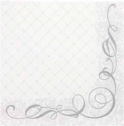 50 Servetten ROYAL Collection 1/4 vouw 40 cm x 40 cm zilver Megan